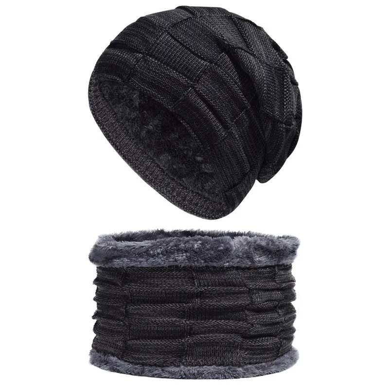 Top Trends: Hot Selling 2pcs Ski Cap And Scarf Cold Warm Leather Winter Hat For Women Men Knitted Hat Bonnet Warm Cap Skullies Beanies Shoppable Styles - Image 3