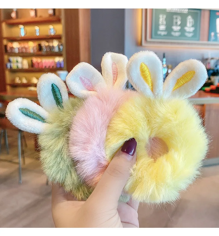 Top Trends: Super Cute Three-dimensional Plush Rabbit Ears Hair Rope Cute Girl Large Intestine Circle Head Rope Rubber Band Headdress Gift Shoppable Styles