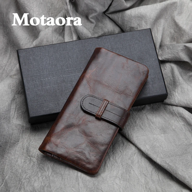 Top Trends: MOTAORA Man Genuine Leather Wallet Male Vintage Long Purse For Cash ID Card Coin Men's Retro Classic Cowhide Leisure Wallets Shoppable Styles