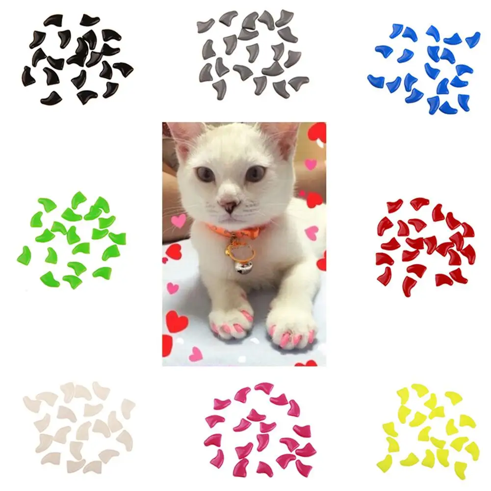 20Pcs Silikon Katze Und Hund Anti-Scratch Anti-Scratch Nagel Abdeckung Pet Nagel Abdeckung Katze Und Hund nagel Abdeckung Pet Liefert – Detail 1