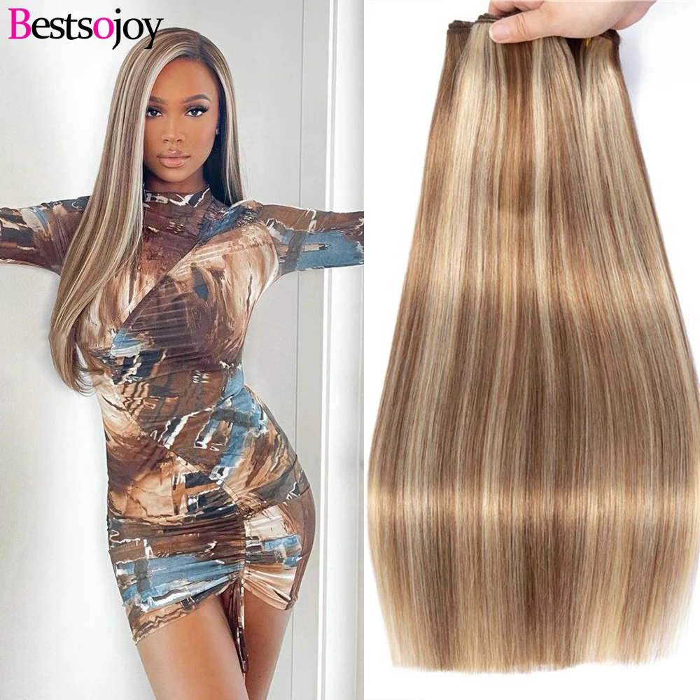 Top Trends: 8-30inch Highlight Straight Human Hair Bundles Ombre Virgin Remy Human Hair Bundles Brazilian Human Hair Extension Shoppable Styles