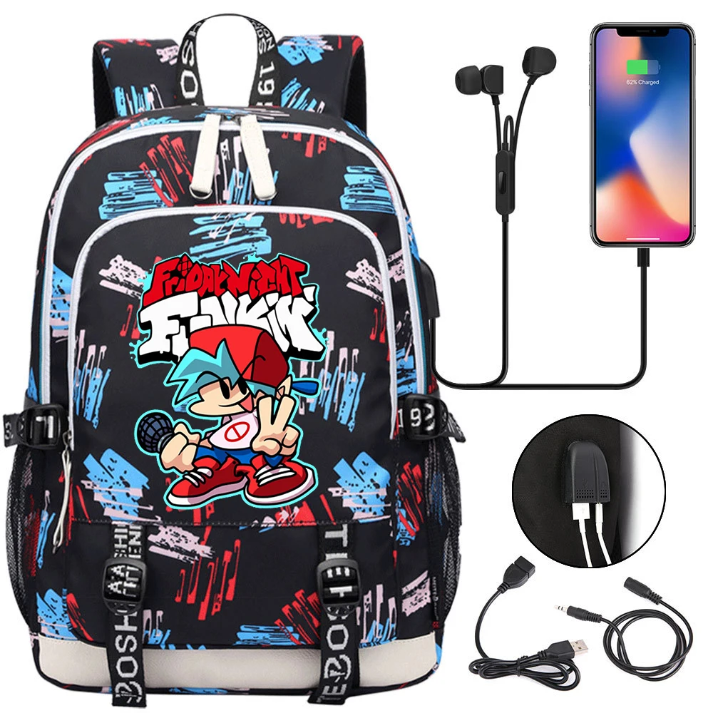 Top Trends: Hot Friday Night Funkin School Bags For Teenager USB Charging Laptop Backpack Boys Girls Student Book Bag Mochila Travel Bag Shoppable Styles