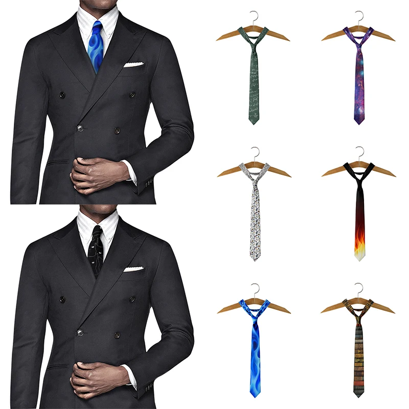 Top Trends: Funny Cat Tie For Men Creative Design Flame Skull Letter Printing Polyester Necktie Casual Business Party Shirt Suit Accessories Shoppable Styles