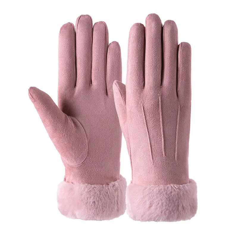 Top Trends: Fashion Winter Women Gloves Autumn Winter Cute Furry Warm Mitts Full Finger Mittens Lady Outdoor Sport Female Gloves Screen 2021 Shoppable Styles