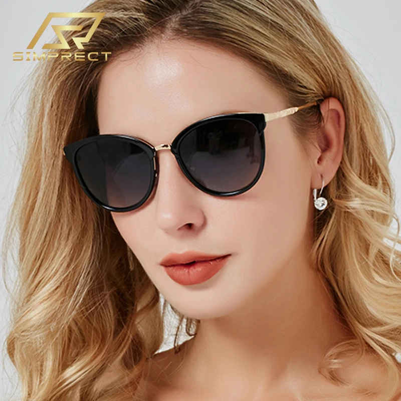 Top Trends: SIMPRECT Oversized Round Sunglasses Women 2023 UV Protection Vintage Sun Glasses Luxury Brand Designer Quality Zonnebril Dames Shoppable Styles