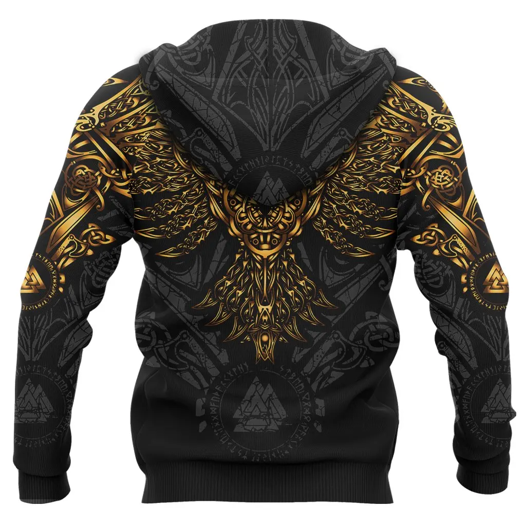 Top Trends: Huginn And Muninn Raven Gold Tattoo 3D Printed Unisex Deluxe Hoodie Sweatshirt Pullover Casual Tracksuit Sudadera Hombre DW0352 Shoppable Styles - Image 2