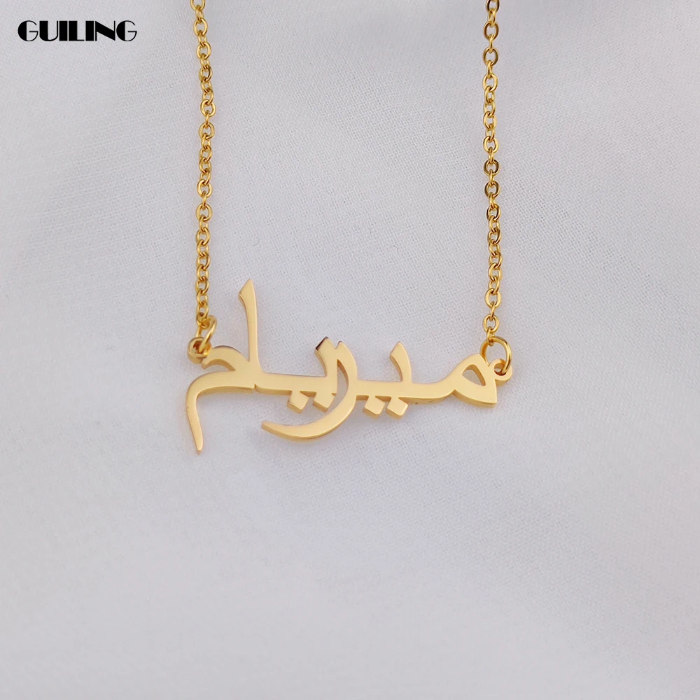 Top Trends: Dainty Customized Arabic Name Necklace Stainless Steel Nameplate Pendant Ethnic Necklace For Women Jewelry Personalized Gift Shoppable Styles