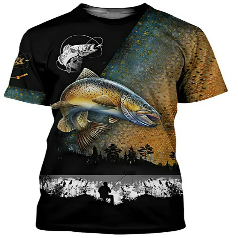 Top Trends: Fishing Men And Women 3D Printing T-shirt Fashion O-neck Short-sleeved T-shirt Funny Tee Summer New Style Shoppable Styles