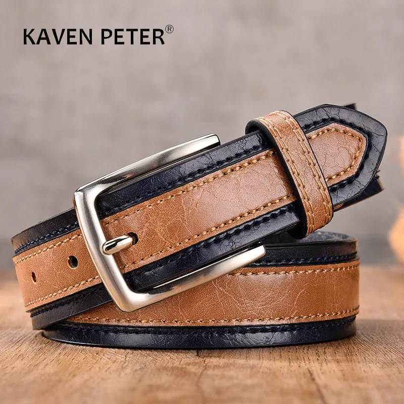 Top Trends: Designer Belts Men Pu Genuine Leather Fashion Casual Strap Male Jeans Luxury Brand Alloy Metal Pin Buckle Cintos Masculinos Shoppable Styles