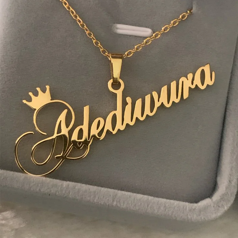 Top Trends: Personalized Crown Name Necklaces For Women Stainless Steel Custom Name Necklace Nameplate Pendant Customized Jewelry Praty Gift Shoppable Styles