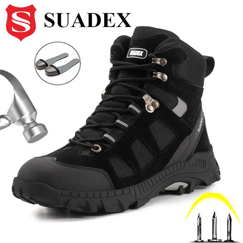 Top Trends: SUADEX Men Work Safety Boots Men Anti-smashing Industrial Work Shoes Anti-sand Desert Boot Outdoor Ankle Footwear EUR Size 37-48 Shoppable Styles