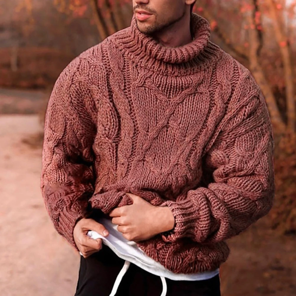 Top Trends: Fashion 2022 Casual Sweater Men Turtleneck Jumper Autumn Winter Twist Braid Knit Sweater Pullover Men Clothing свитер мужской Shoppable Styles - Image 5