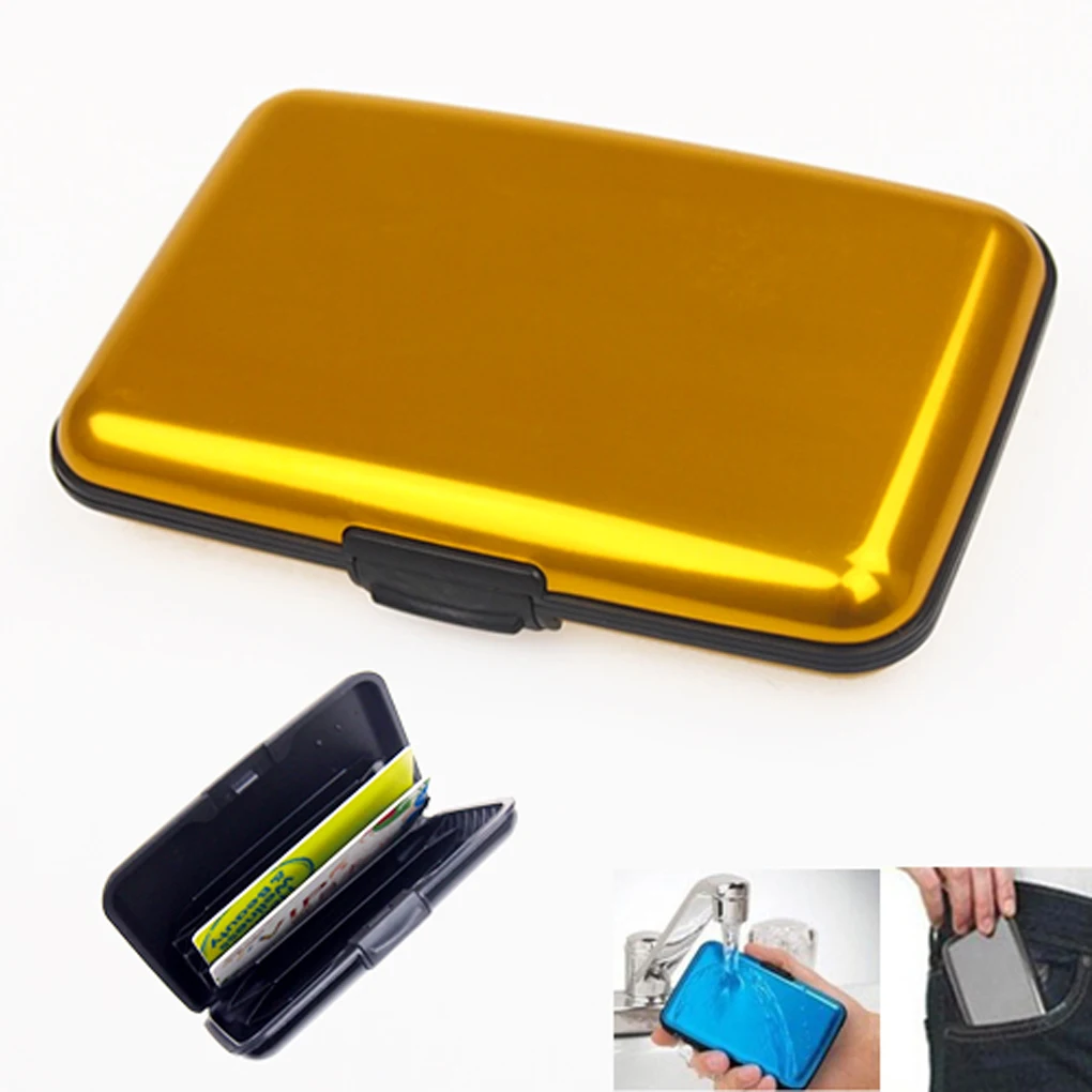 Top Trends: 1PC Portable Aluminum Bank Card Holder Blocking Hard Case Wallet Solid Credit Card Anti-RFID Scanning Protect Holder Shoppable Styles