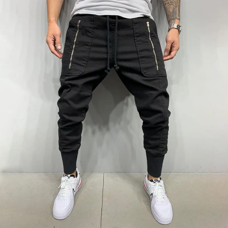 Top Trends: Cargo Pants Men 2021 Hip Hop Streetwear Cotton Fashion Casual Multi-Pocket Zipper Pencil Pants Men Green Joggers Sweatpants Shoppable Styles