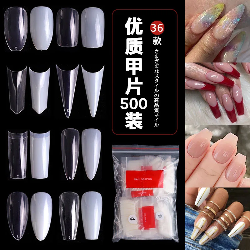 Top Trends: 100 / 500PCS PRO White Clear V Straight Round End Full / Half Acrylic Ballet Coffin French False Nail Tips Fake Toenail Tip Manicure Shoppable Styles - Image 2