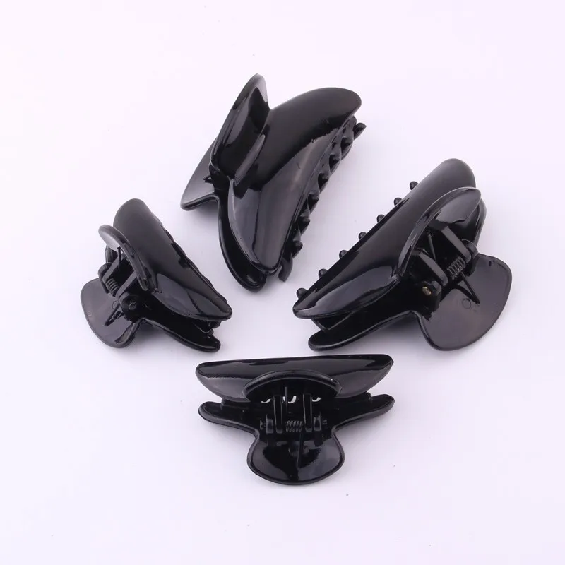 Top Trends: 2 Pieces / lot Diy Plastic Hair Clamps Accessories Big Size Hair Claws Shining Black Grasp Clips Shower Clips For Women On Sales Shoppable Styles