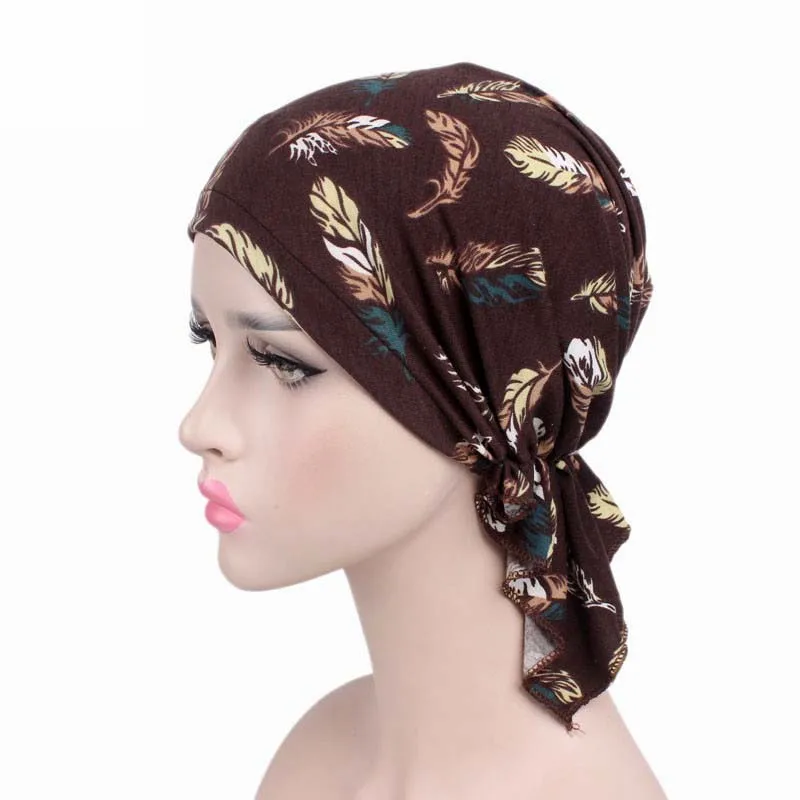 Top Trends: New High Quality Women Stretchy Turban Cotton Beanie Pre Tied Scarf Head Scarf Chemo Hat Cancer Scarves Lady Hair Accessories Shoppable Styles - Image 5