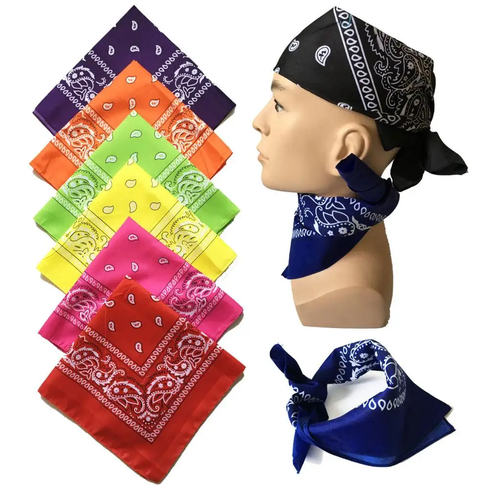 Top Trends: Fashion Hip Hop Cotton Bandanas Square Scarf Cashew Floral Headband Cowboy Mens Biker Sports Headwear Wrist Hair Wraps 55cm*55cm Shoppable Styles - Image 3