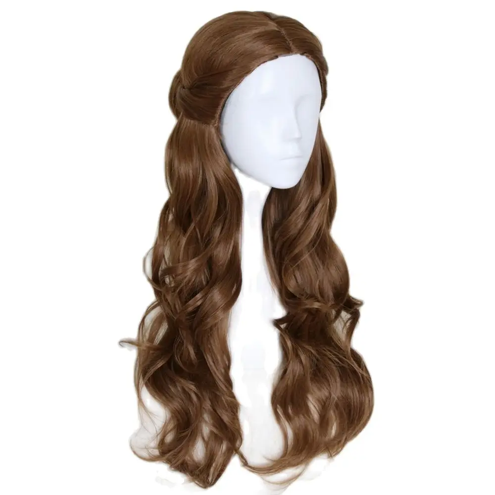 Top Trends: Beauty And The Beast Princess Bella Wig Cosplay Costume Women Long Wavy Brown Synthetic Hair Halloween Party Role Play Wigs Shoppable Styles