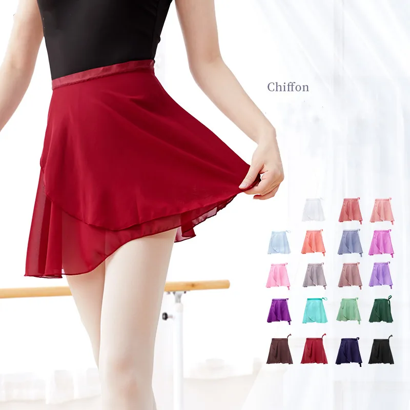 Top Trends: Adult Chiffon Ballet Dance Tutu Skirt Women Girls Gymnastics Wrap Skirt Training Ballet Skirts юбка Ballet Dancing Faldas Shoppable Styles