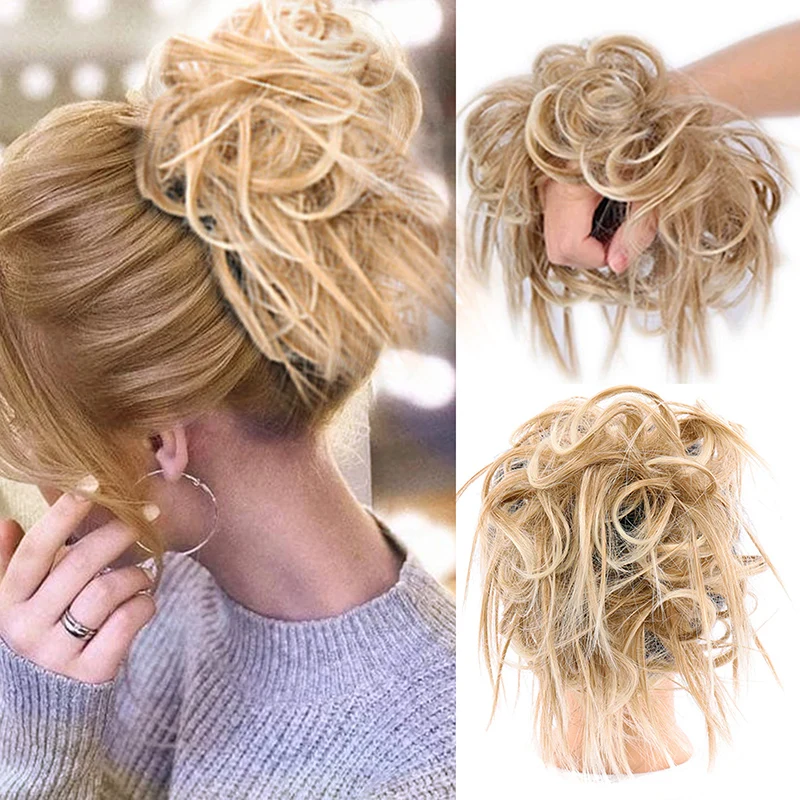 Top Trends: LUPU Messy Synthetic Hair Bun Chignon Elastic Hair Rubber Band Hairpieces For Women Natural Fake False Hair Tail Black Blonde Shoppable Styles