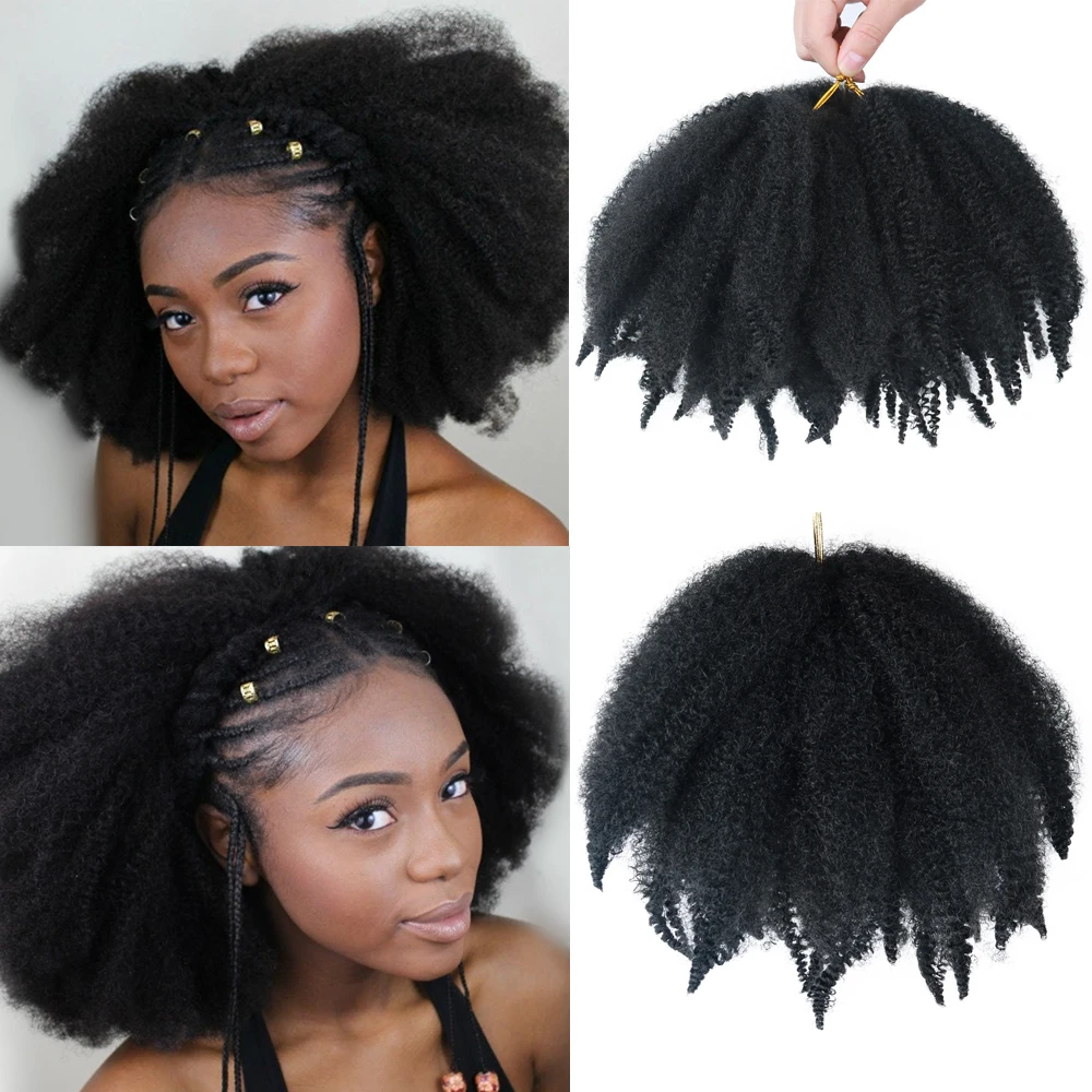 Top Trends: ONXY Short Marely Braids 8inch Fluffy Afro Kinky Curl Twist Crochet Braid Hair Yaki Curl Crochet Synthetic Braiding Hair Shoppable Styles