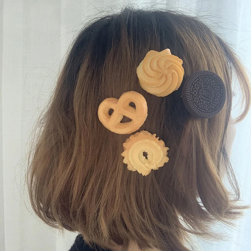 Top Trends: New Creative Girl Child Cute Biscuit Hairpin Simple Side Top Hair Clips Headdress Hair Ornament Fashion Hair Accessories Shoppable Styles