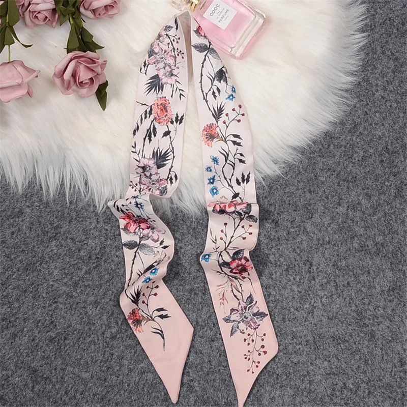 Top Trends: Rose Brand Scarf Women Silk Scarf Bag Skinny Scarves New Design Wrist Towel Foulard Neckerchief Headband For Ladies Shoppable Styles