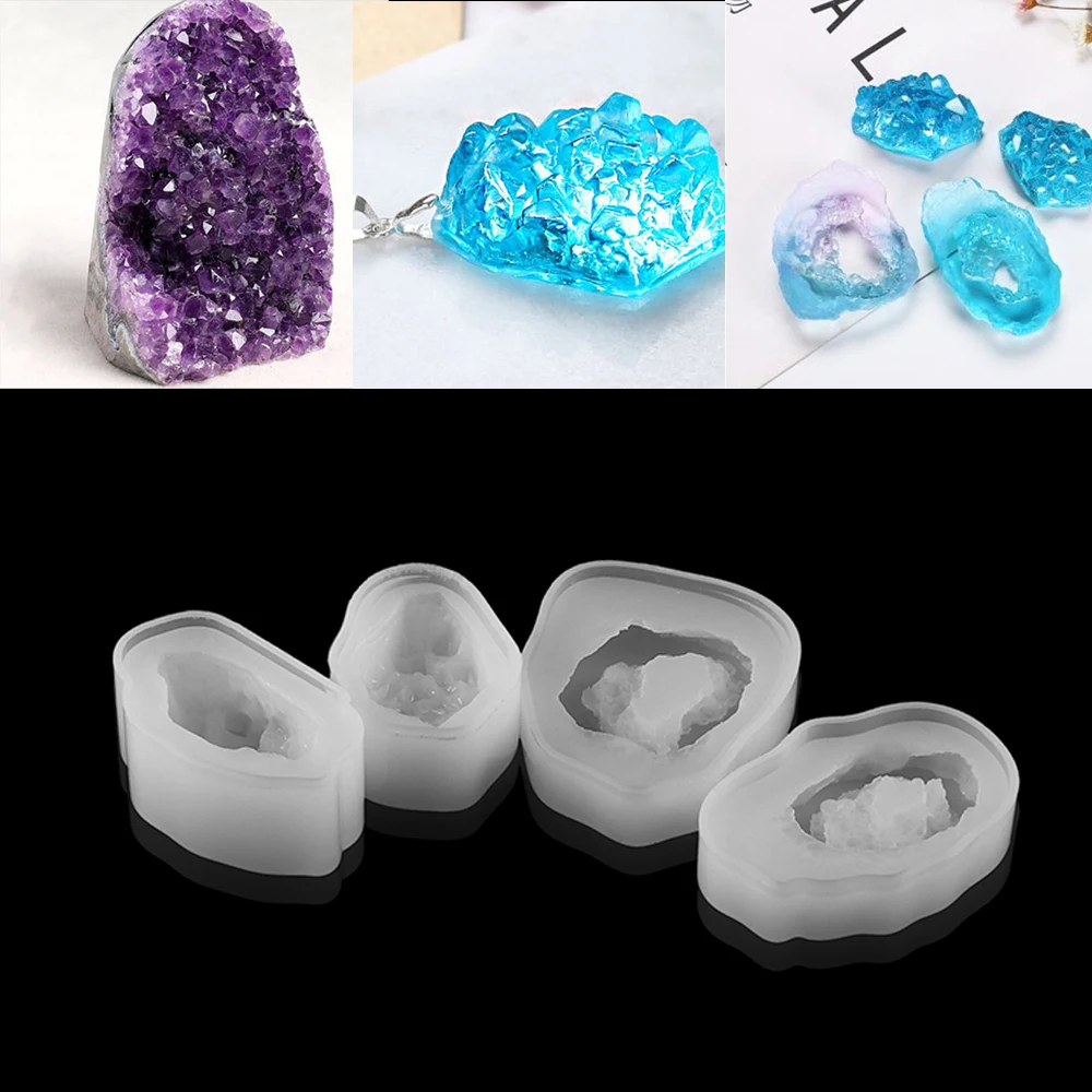 Top Trends: 1pcs Crystal Druzy Stone Epoxy Resin Molds UV Resin Silicone Mold For DIY Jewelry Making Resin Crystal Epoxy Casting Mould Shoppable Styles