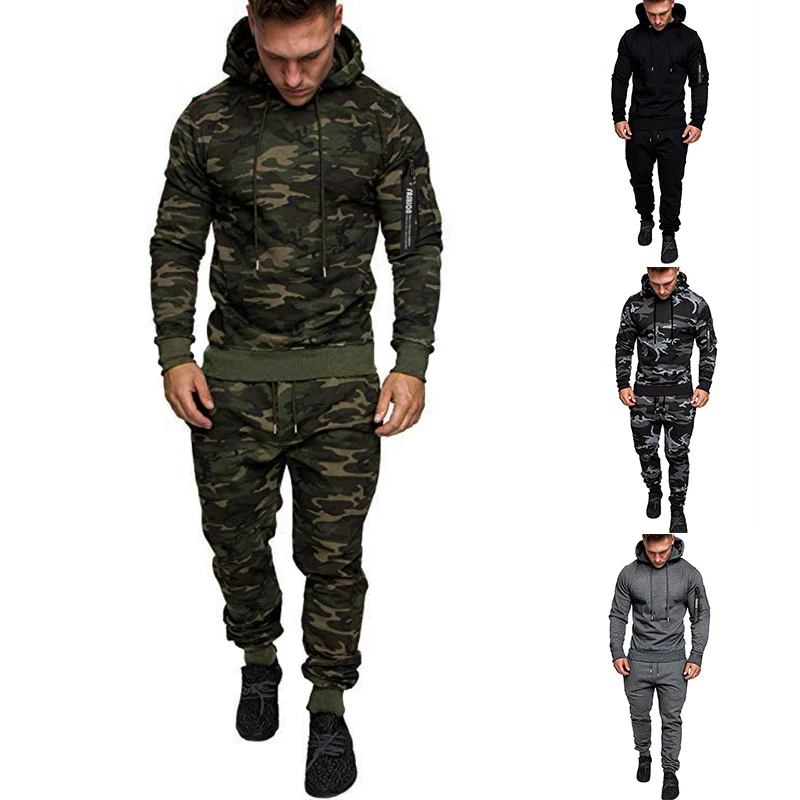 Top Trends: 2021 Men 2 Pieces Tracksuit Casual Hoodies Sweatshirts + Sweatpants Jogging Training Sportswear Streetwear Suit Jacket Shoppable Styles