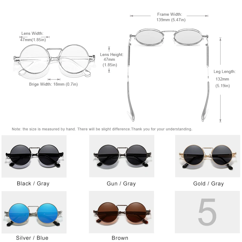 Top Trends: KINGSEVEN High Quality Gothic Steampunk Sunglasses Polarized Men Women Brand Designer Vintage Round Metal Frame Sun Glasses Shoppable Styles - Image 2