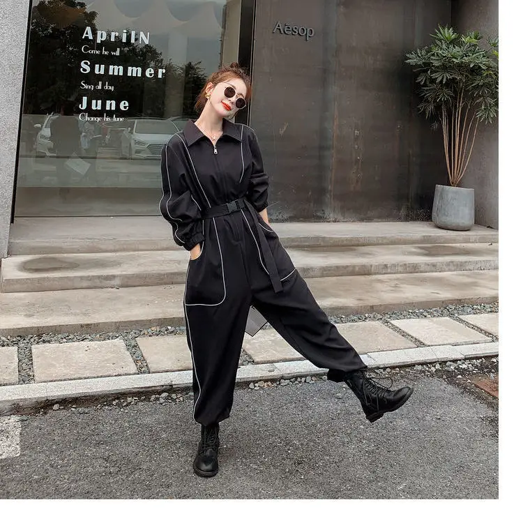 Top Trends: Autumn Winter Women Jumpsuits Loose Casual Patchwork Full Length Harem Pants Jump Suits For Women Shoppable Styles - Image 4