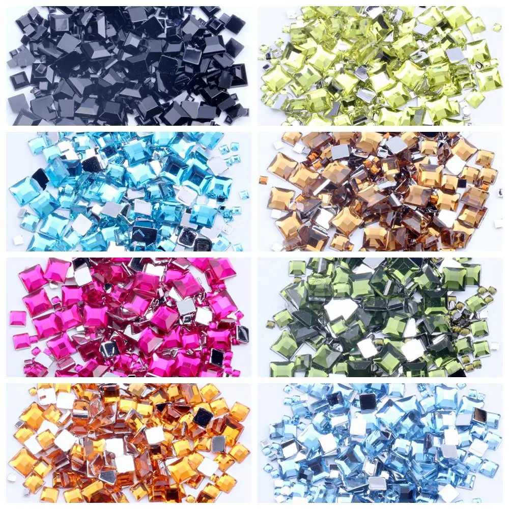 Top Trends: Rhinestones FlatBack Square 2mm 4mm 6mm Mixed Sizes 4g About 180pcs For Crafts Scrapbooking DIY Clothes Nail Art Decoration Shoppable Styles - Image 3