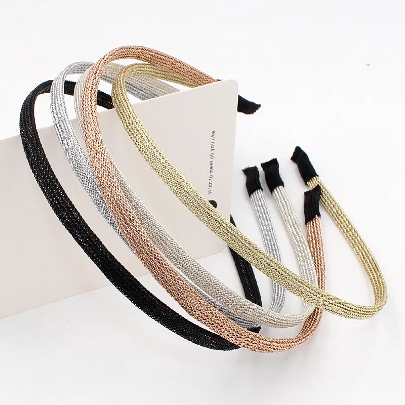 Top Trends: New Fashion Very Thin Wire Mesh Coated Metal Headband Gold Silver Plated Hairband Simple Solid Plain Hair Hoop Women Hair Holder Shoppable Styles