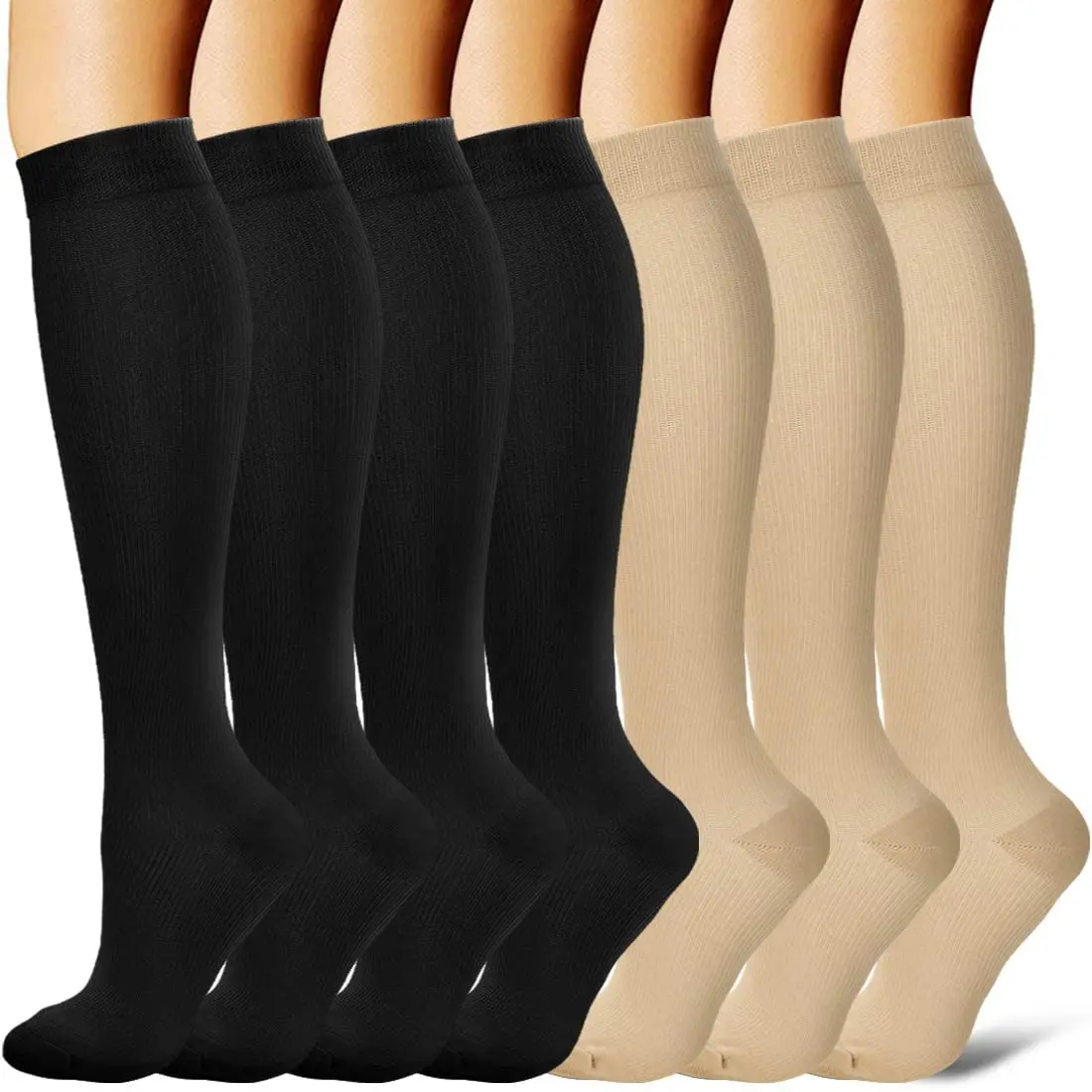 Top Trends: 3 / 67 Pair Compression Stocking Women Men Knee High 30mmHg Edema Diabetes Varicose Veins Running Travel Sport Compression Socks Shoppable Styles