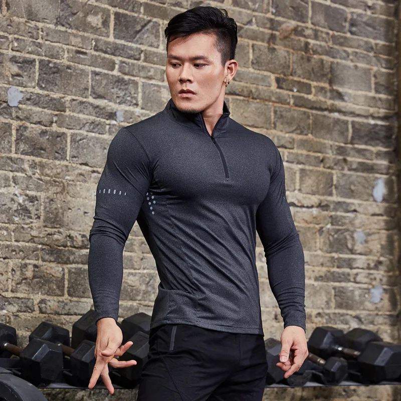 Top Trends: Men Tight Sport T-Shirt Long Sleeve Gym Running Clothing Fitness Compression Sportswear Zip Pullover Hiking Rashgard Sweatshirt Shoppable Styles - Image 2