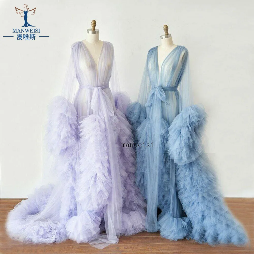 Top Trends: Maternity Robes Women Long Tulle Bathrobe Dresses Photo Shoot Birthday Sexy Bridal Fluffy Party Sleepwear Custom Made Gown 2021 Shoppable Styles