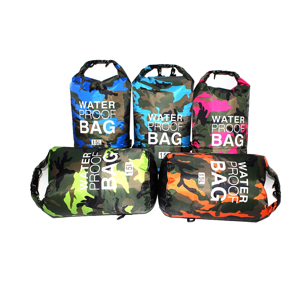 Top Trends: 2 / 5 / 10 / 15L Outdoor Camouflage Waterproof Dry Bags Portable Rafting Diving Dry Bag Sack PVC Swimming Bags For River Trekking Shoppable Styles - Image 6