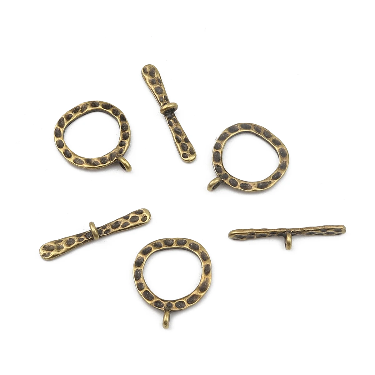 Top Trends: 10 Sets OT Toggle Clasps Connectors For Jewelry Making Antique Bronze Circle Ring Clap Hook Diy Bracelet Necklace Findings Craft Shoppable Styles