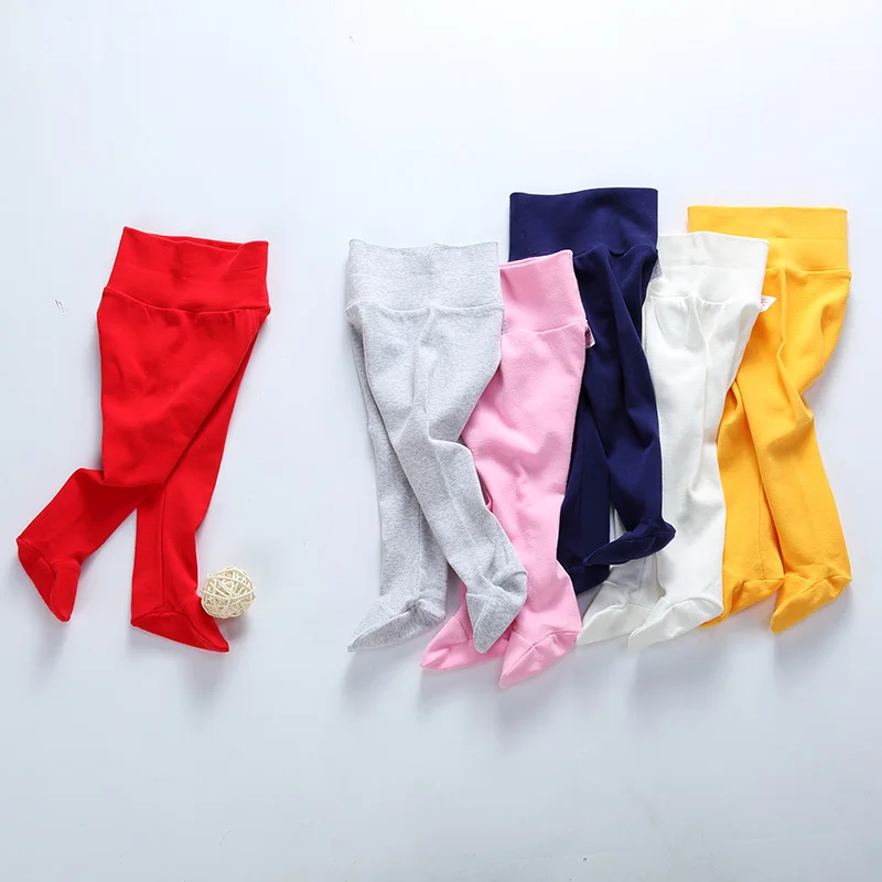 Top Trends: 0m-36m Baby High Waist Footed Pants Newborn Baby Boy Girl Leggings Infant Spring Autumn Pants Sleeper Baby Trousers Pajama Shoppable Styles