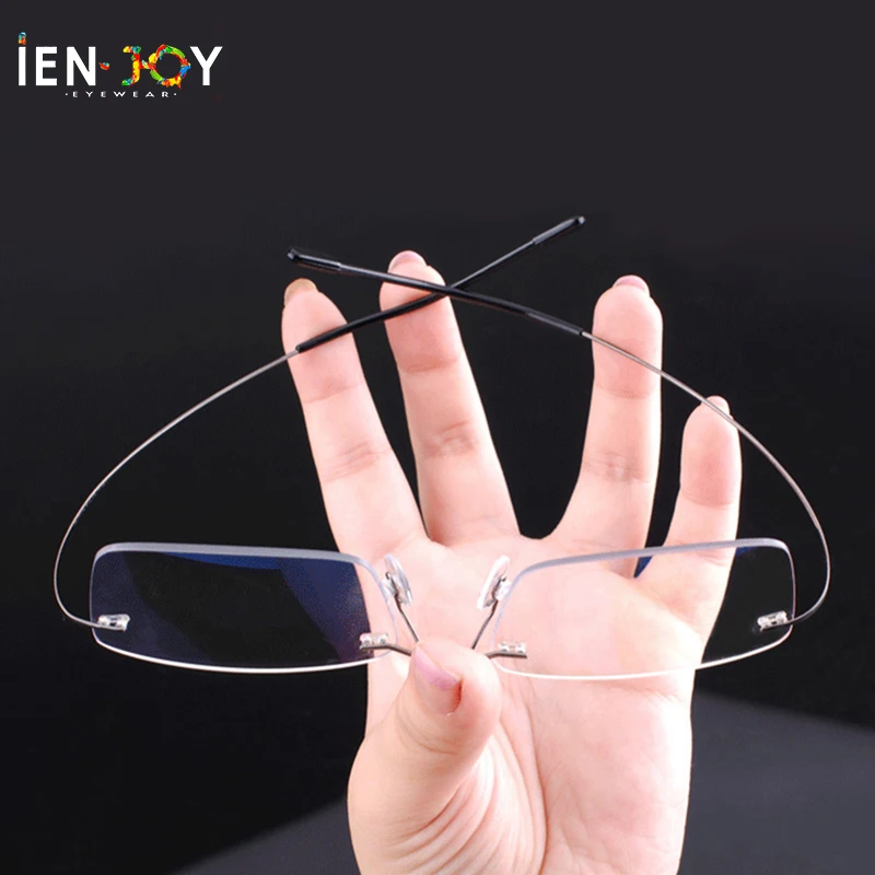 Top Trends: IENJOY Reading Glasses Memory Titanium Rimless Reading Glasses Men Women Square Prescription Eyeglasses Foldable Glasses 2.5 Shoppable Styles