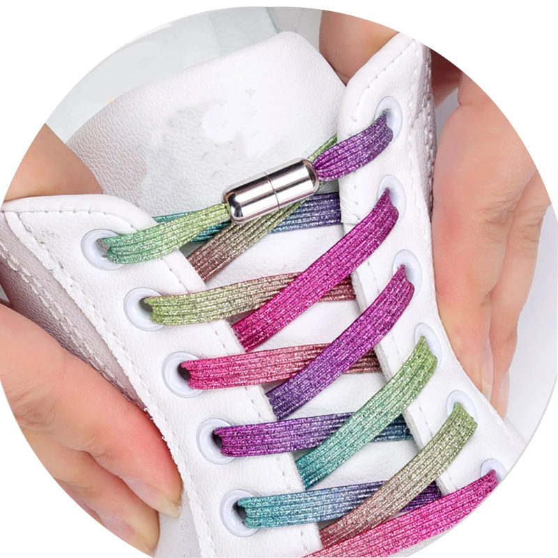 Top Trends: 1Pair No Tie Shoelaces Unisex Elastic Shoelaces Locking Shoe Laces Strings For Kid Adult Sneakers Shoelace 23 Color Shoestrings Shoppable Styles