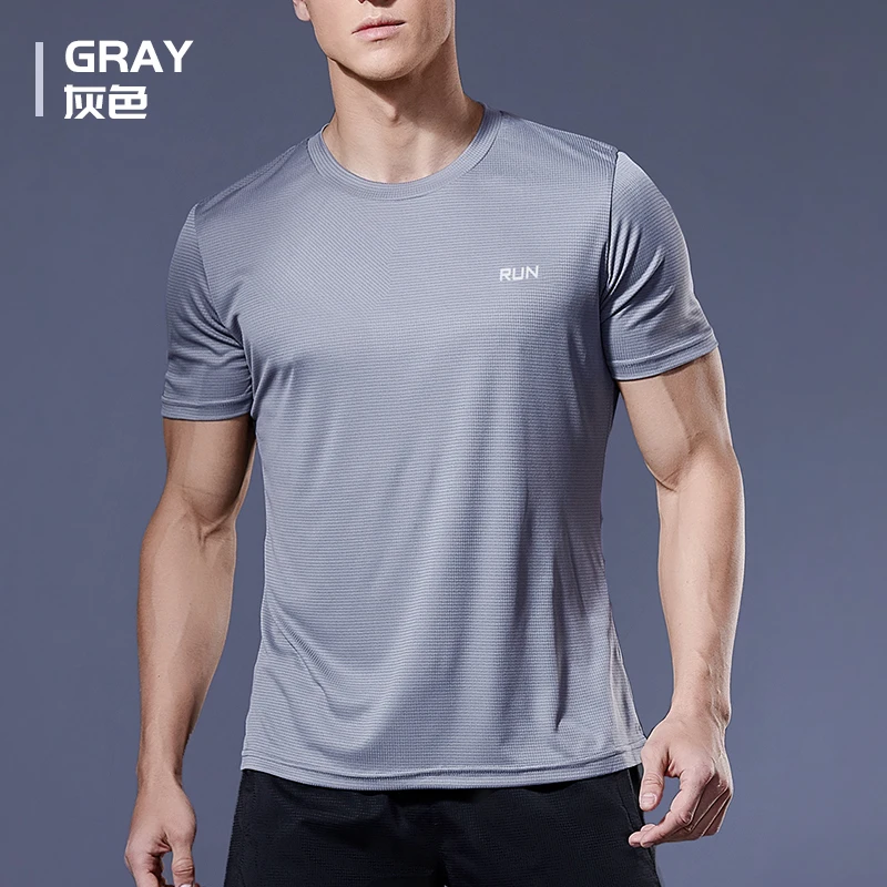 Top Trends: 2023 Polyester Gym Shirt Sport T Shirt Men Short Sleeve Running Shirt Men Workout Training Tees Fitness Top Sport T-shirt Shoppable Styles