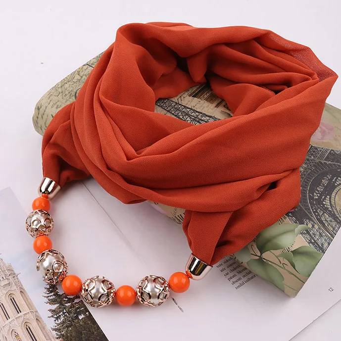 Top Trends: Women Simple Pendant Necklace Scarf Chiffon Cotton Scarves Multi-style Decorative Women Foulard Femme Head Scarves Hijab Shoppable Styles - Image 2