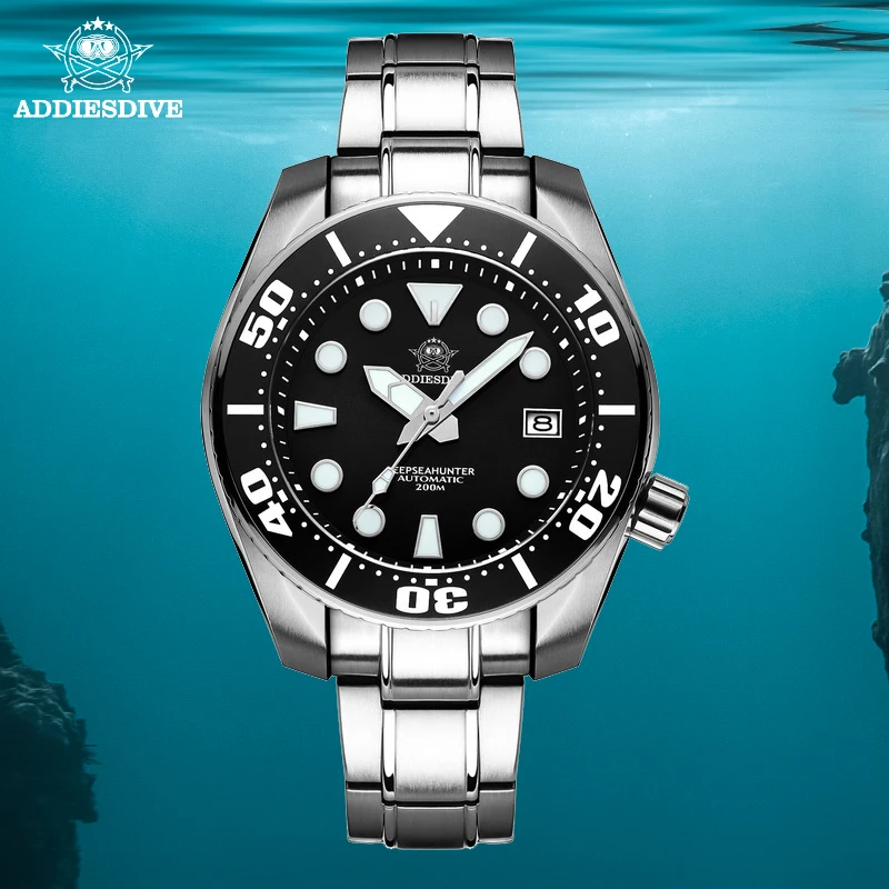 Top Trends: Addies Dive Men NH35 Automatic Watch Sapphire Crystal BGW9 Luminous Watch Ceramic Bezel 200M Diver Stainless Steel Watches Shoppable Styles