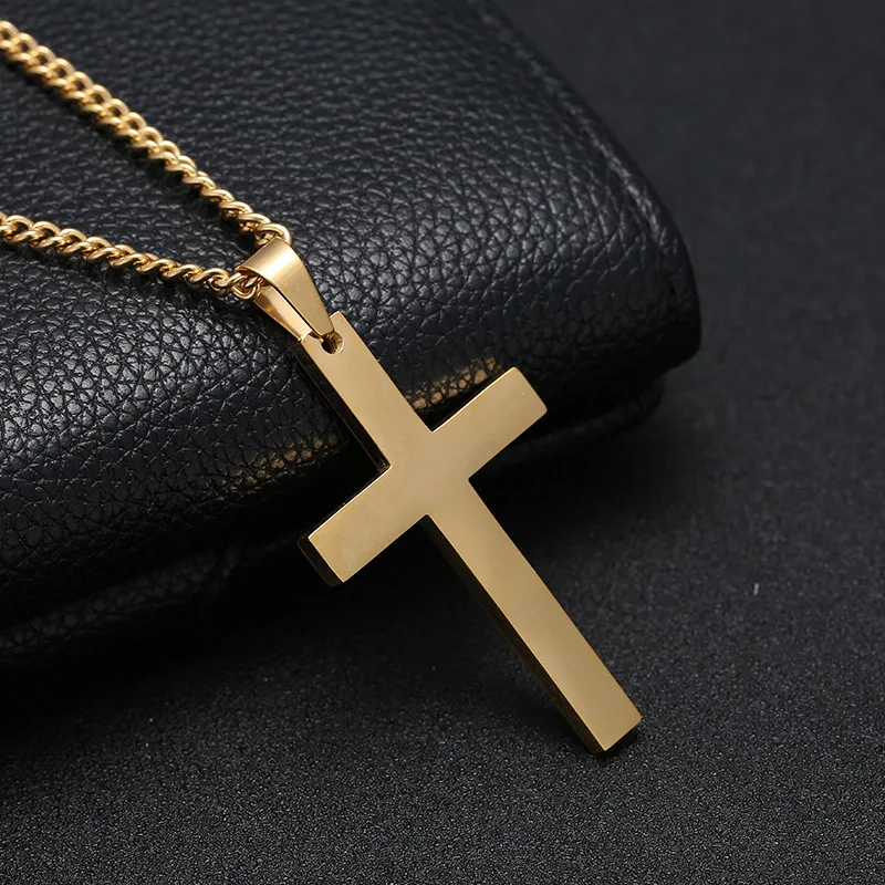 Top Trends: Fashion Cross Pendant Necklace Women Men Stainless Steel Link Chain Charm Necklace Cool Boys Girls Punk Hip Hop Jewelry Gift Shoppable Styles - Image 2