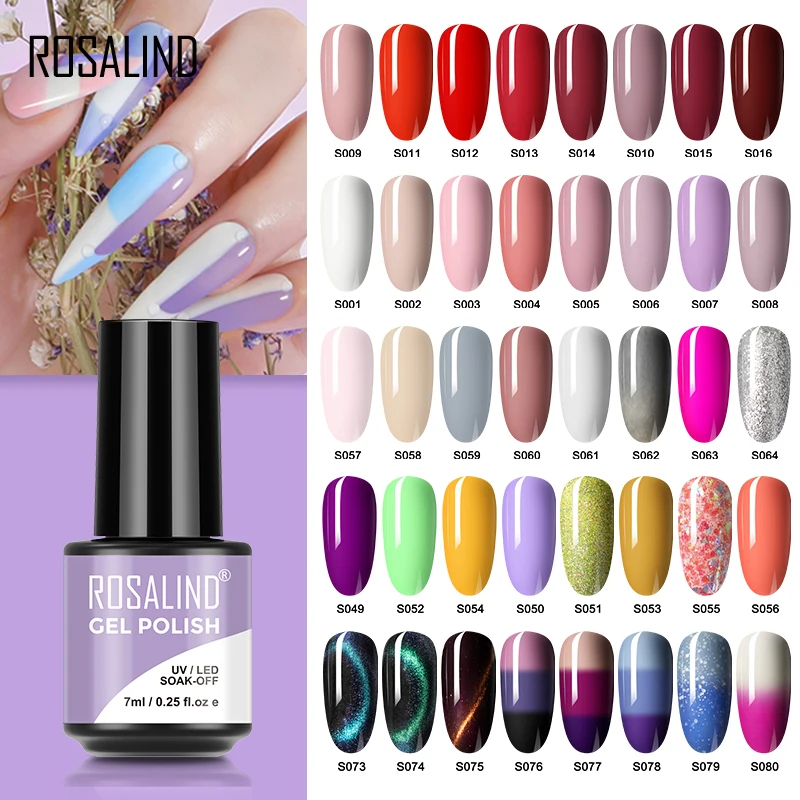 Top Trends: ROSALIND 7ML Gel Nail Polish Glitter Gel Varnishes All For Manicure Nails Art Soak Off Base Top Coat Semi Permanent Gel Polish Shoppable Styles