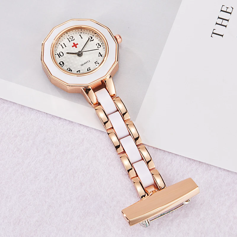 Top Trends: Women&#039;s Nurse Pocket Watch Elegant Rose Gold Silver Brooch Clip Nursing Doctor Ladies Clock Watch Steel Female Montre De Poche Shoppable Styles