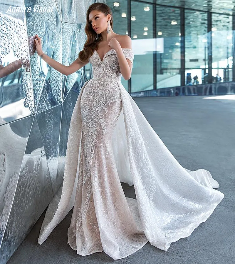 Top Trends: Newest Wedding Dress Mermaid 2 In 1 For Bride Sweetheart Neckline With Lace Apliques Custom Made Plus Sizes Vestidos De Novias Shoppable Styles