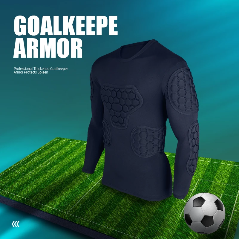 Top Trends: Shinestone Goalkeeper Uniforms Men&#039;s Jersey Breathable Sponge Soccer Tights Protective Long-Sleeved Collision Football Training Shoppable Styles